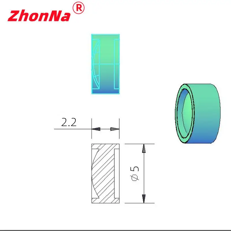 5mm Diameter Optical Focusing Lens F5 Focal Length Laser Installation Accessories PMMA Material 300-1000nm Profession Lens  5PCS