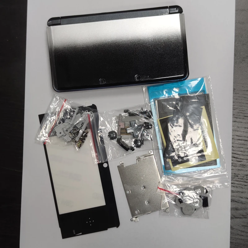 เคสหุ้ม6สีพร้อมปุ่มสติกเกอร์ติดหน้าจอเลนส์สำหรับคอนโซลเกม3DS เก่า nintend