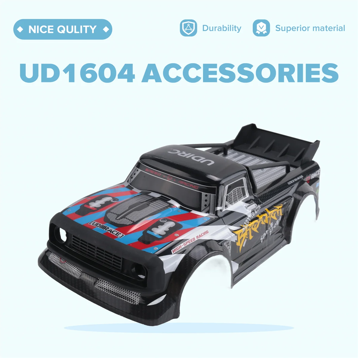

X65A_UD1601 RC Car Body Shell for UDIRC UD1601 UD-1601 UD 1601 1/16 RC Car Spare Parts Accessories
