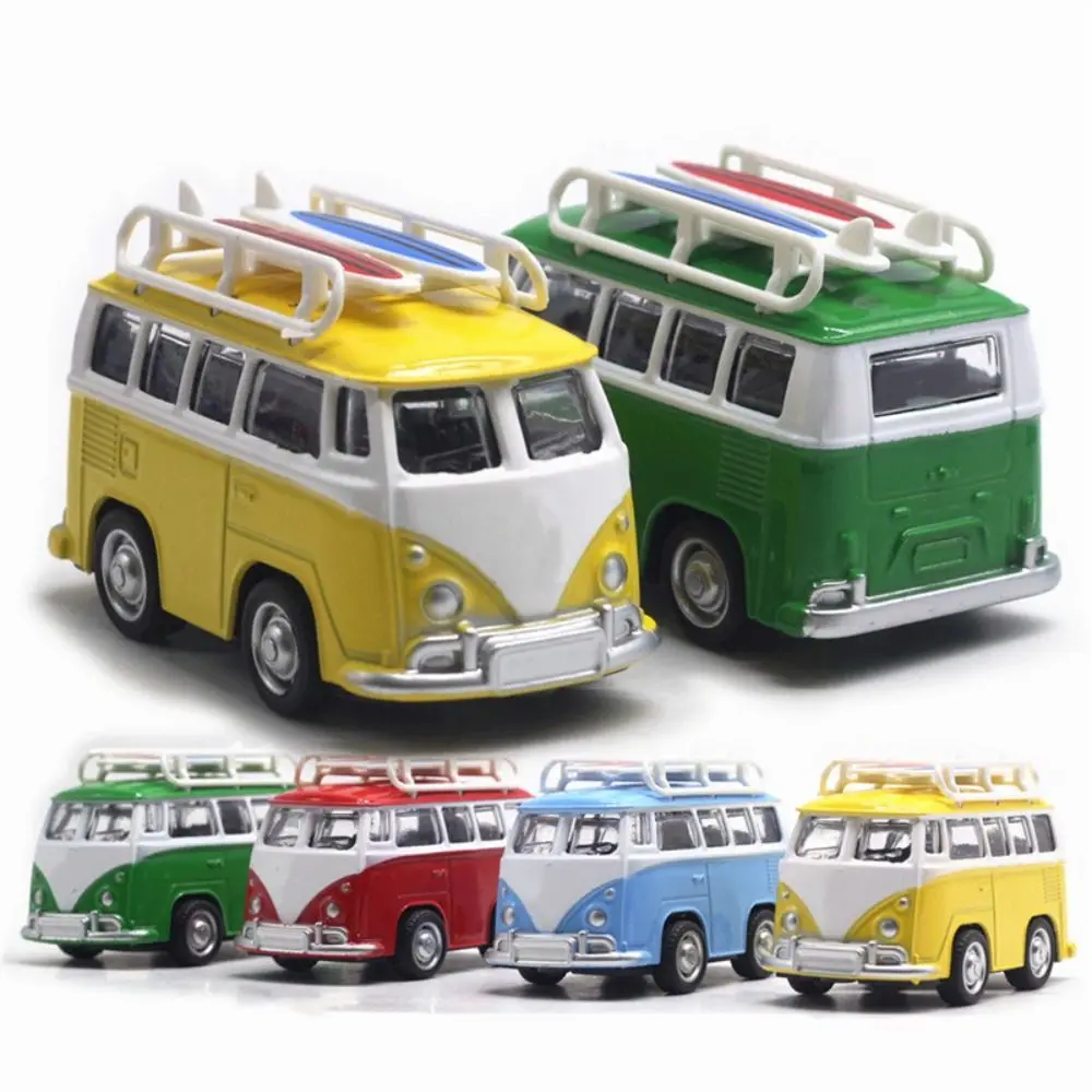 

Vintage Diecasts Travel Bus Model Classical Buses Educational Car Models Toy Miniatures Metal Pull Back Car Collectable Toys