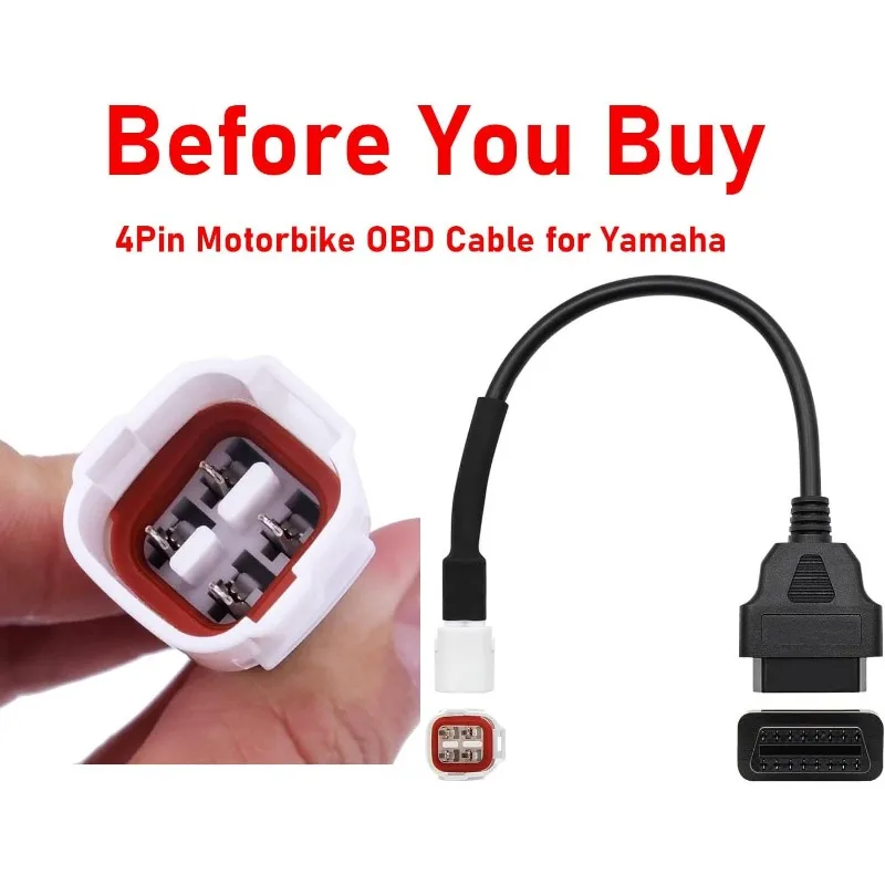 4 Pin Male To 16 Pin Female OBD2 Diagnostic Adapter Cable CAN Bus for Yamaha YZF R1 R6 MT07 MT09 MT10 TRACER XSR700 XSR900 FZ09