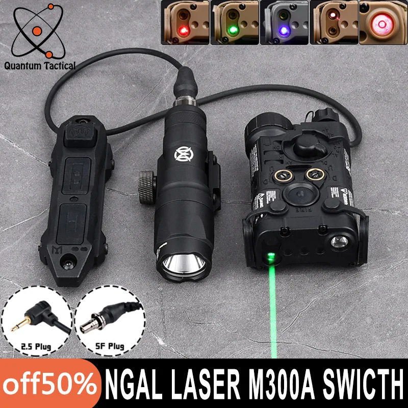 Tactical NGAL Red Green Blue Dot IR Laser M300A Hunting Scout Light Set Dual Function Pressure Switch Fit Mlok Keymod 20MM Rail