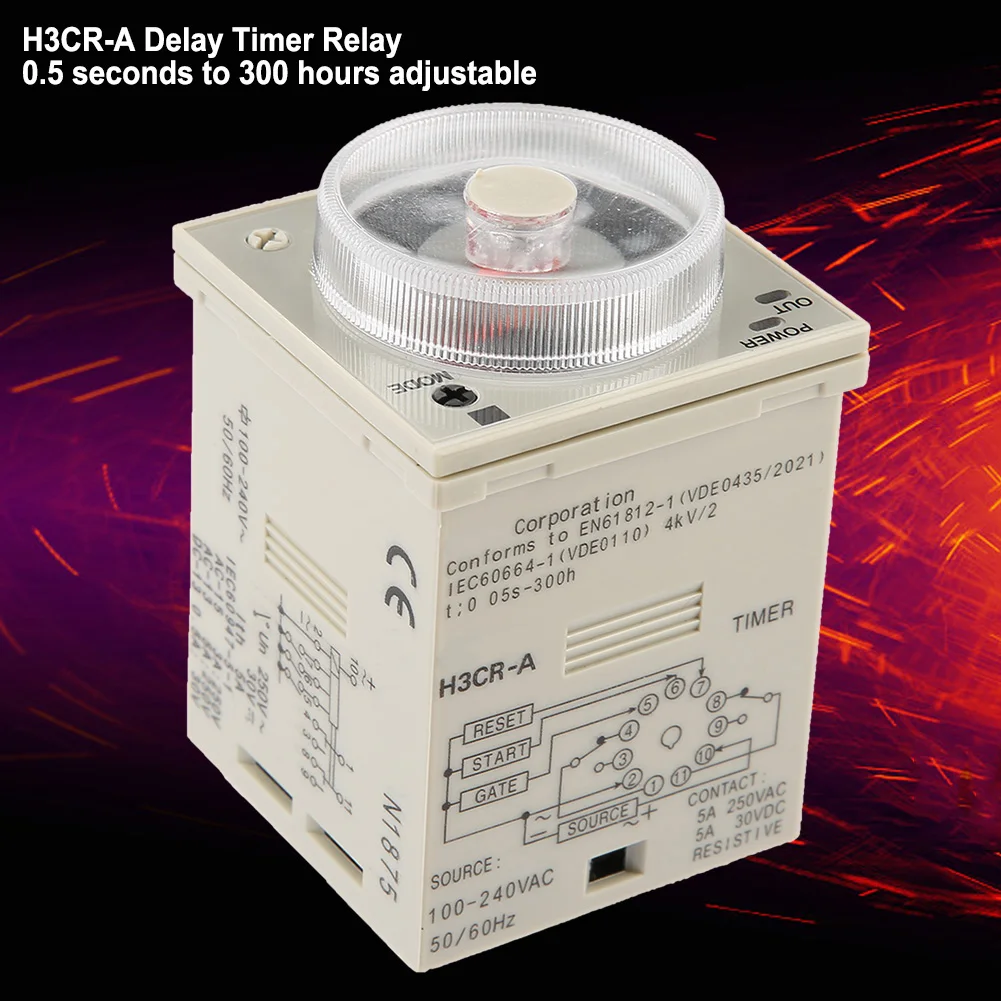 

Delay Relay Delay Time Relay H3CRA Delay Timer Relay 0.5S300H Knob Control Time Relay 11Pin AC220V Time Relay Delay Timer Relay
