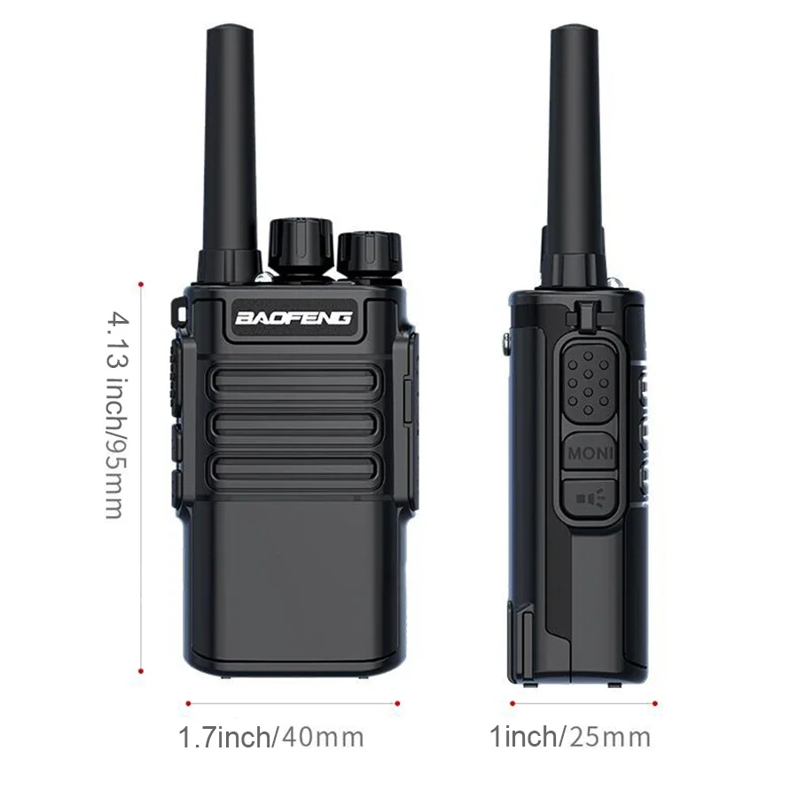 Baofeng Walkie Talkie BF-V8 Mini, 2 buah radio dua arah pengisi daya tipe-c berkemah untuk hadiah ulang tahun anak-anak mainan anak