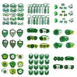 50pcs St. Patrick's Day Pet Cat Dog Pet Bow Tie Bandana Dog Bows Small Dog Grooming Accessories Large Dog Holiday Pets Supplies