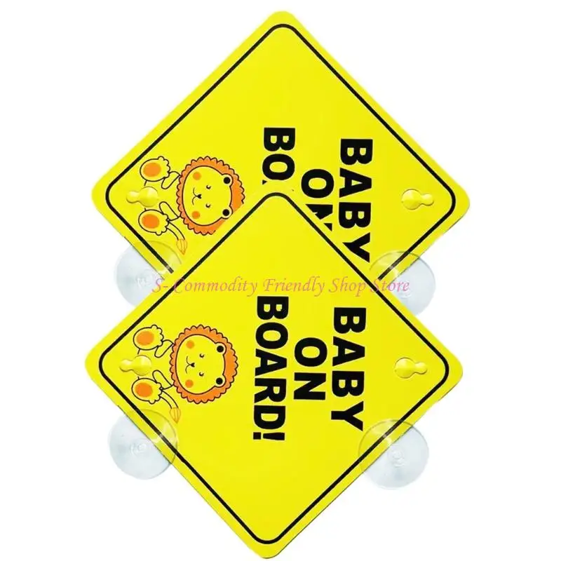 85AE 2Pcs/set Baby Car Safety Decals Reflective Warning Sticker Easy Installation