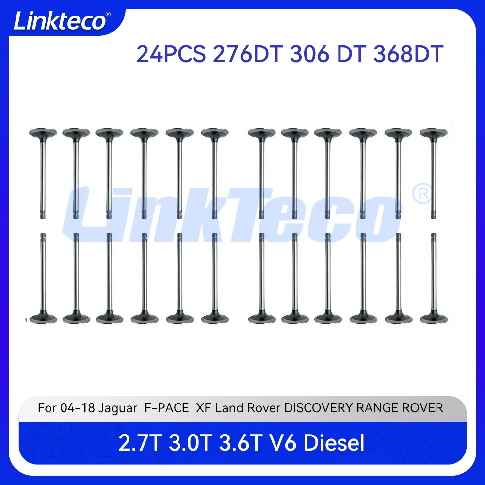 

24pcs Intake Exhaust Valves set Fit 2.7 3.0 3.6 T Diesel 276DT 306DT For 04-18 2.7T 3.0T 3.6T Jaguar Land Rover TDV6 LR008130