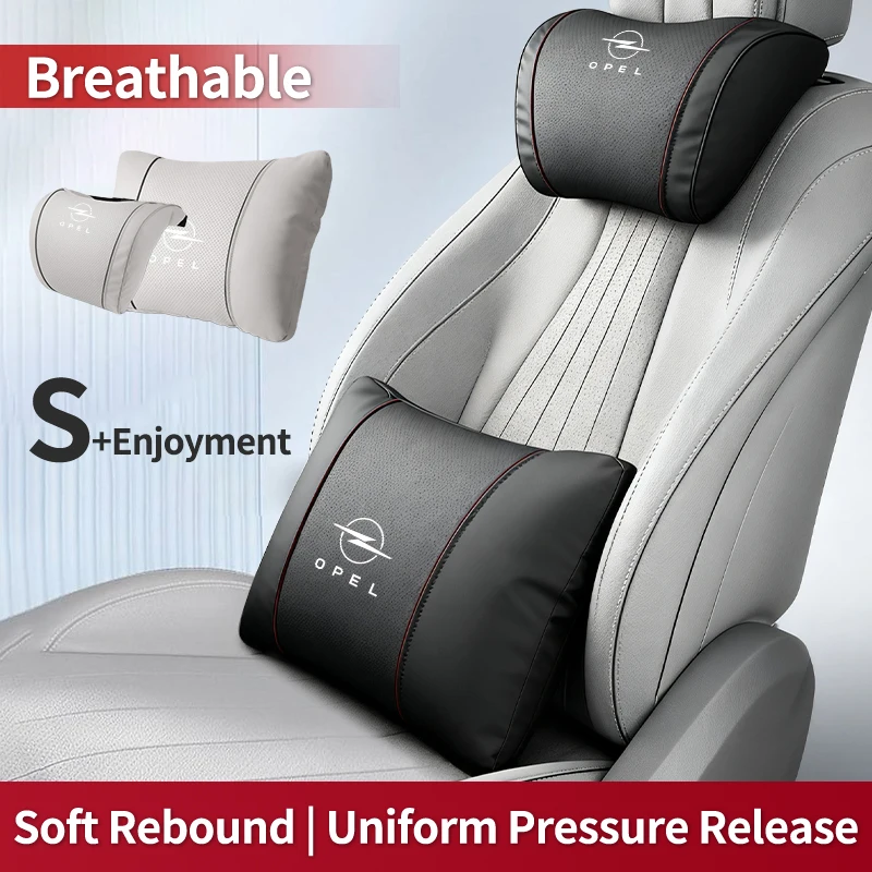 Car Seat Headrest Lumbar Support Neck Pillow Waist Cushion Backrest For Opel Astra Insignia Corsa Zafira Meriva Mokka Vivaro Vec