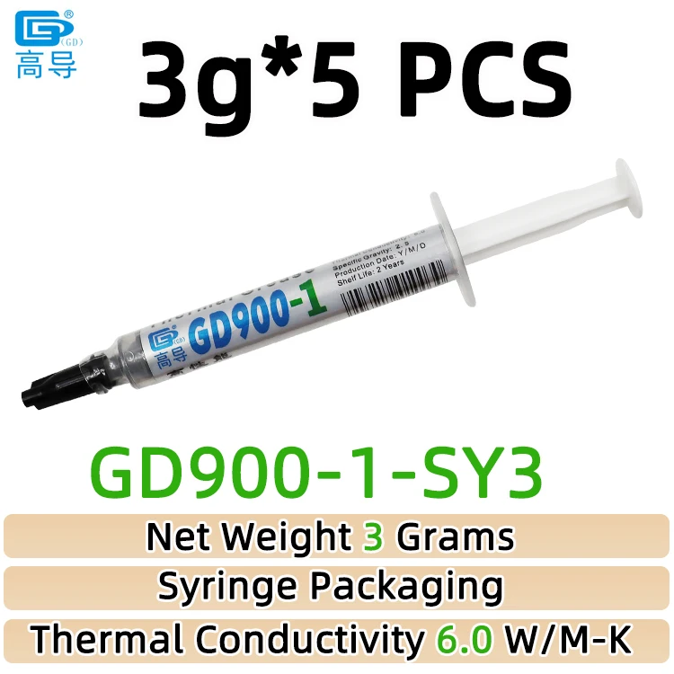 Nettogewicht 1/3/7/15/30 Gram Grijs GD900-1 Thermisch geleidende vetpasta Gips Koellichaam Compound voor CPU GPU SSY BX CB CN ST