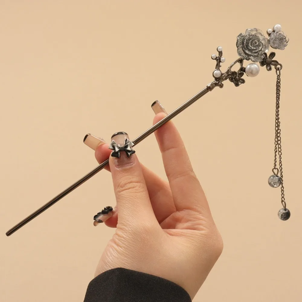 New Chinese Style Tassel Hair Stick Butterfly Flower Vintage Hanfu Chopstick Hair Sticks Metal Durable Hair Accessories