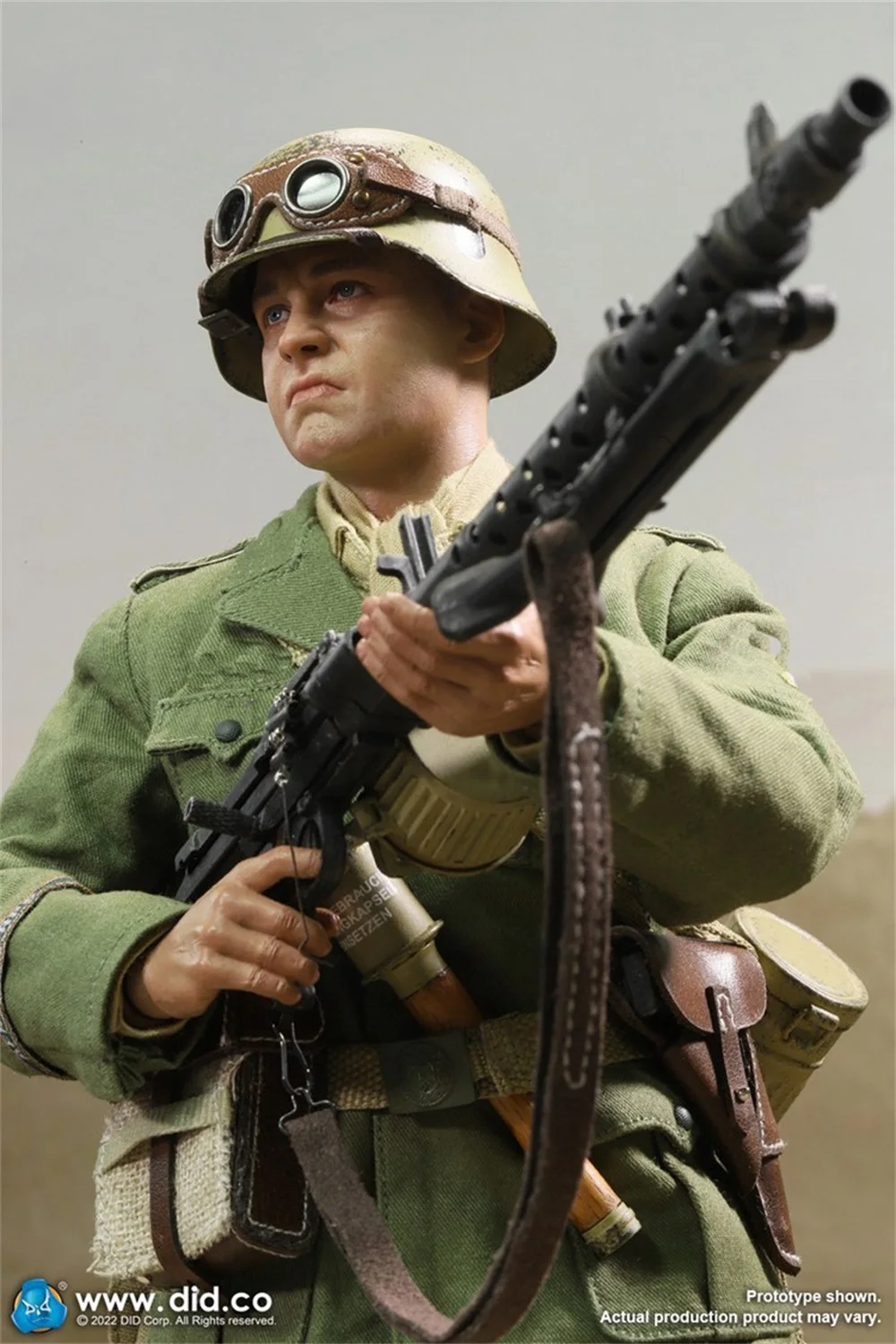 1/6 DID D80158 WWII Series North African Machine Gunner Beas Full Set Moveable Action Figures with MG34 Model For Fans Collect