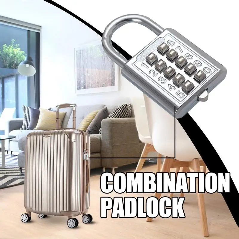Digital Combination Padlock 8/10 Digits Combo Locks For Lockers Students Toolbox Button Combination Security Padlock Practical