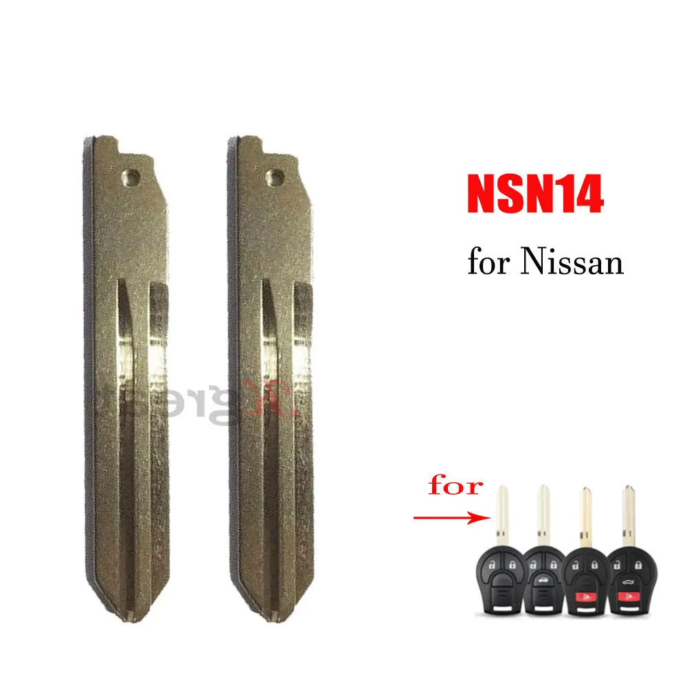 10pcs NSN14 Car Key Balde for Nissan Versa Sentra Altima Tiida Maxima Replacement Blade Uncut Flip Blank Smart Remote Key Balnk