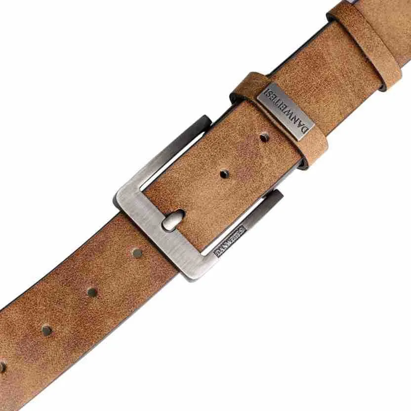 Herren-Gürtel mit Vintage-Dornschließe aus Legierung, lässiger Business-Gürtel aus schlichtem PU-Leder, modischer und vielseitiger Gürtel für junge und mittelalte Männer. – Detail 9