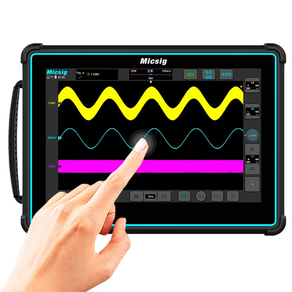 Micsig TO2002 Smart Tablet Oscilloscope 2 Channels 200MHz 1GSa/S 110Mpts Touch Screen Oscilloscope with WIFI Function