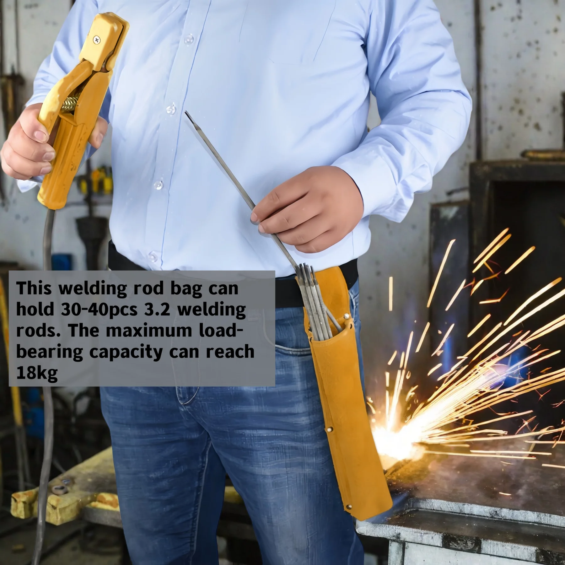 1 قطعة قضيب لحام الجلود السميكة أداة حقيبة عالية AirHardware الخصر حقيبة لهب مقاومة للاهتراء لحام رود كيس التخزين #6