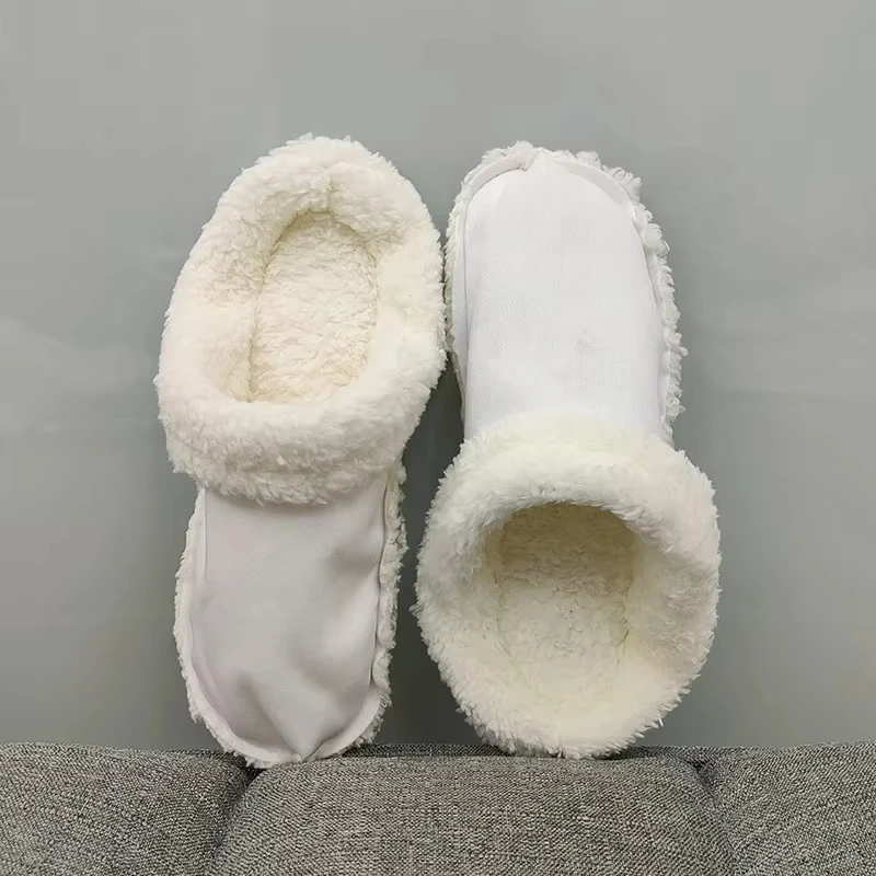 

﻿ 1pair Thickened Soft Shoes Cover Hole Shoes Velvet Liner Winter Warm Shoes Covers Detachable Cotton Sleeve Plush Inner Liner