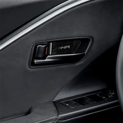 Black Metal Interior Door Handle Trim Cover Stickers For Toyota C-HR CHR 2024 2025 Accessories Auto Parts