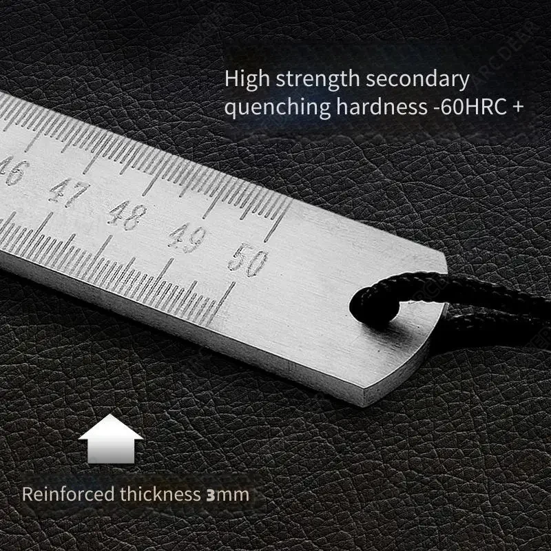 Dual-Purpose Stainless Steel Ruler -50cm / 20inch Professional Measuring Tool & Emergency Window-Breaking Lifesaver