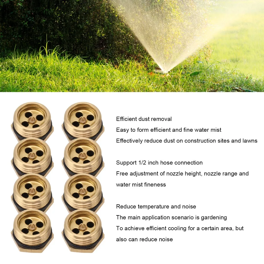 20PCS G1/2 Male Thread Misting Nozzles 360 Degree Brass Atomizers Nozzles Easy Installation Mist Nozzle Sprinkler
