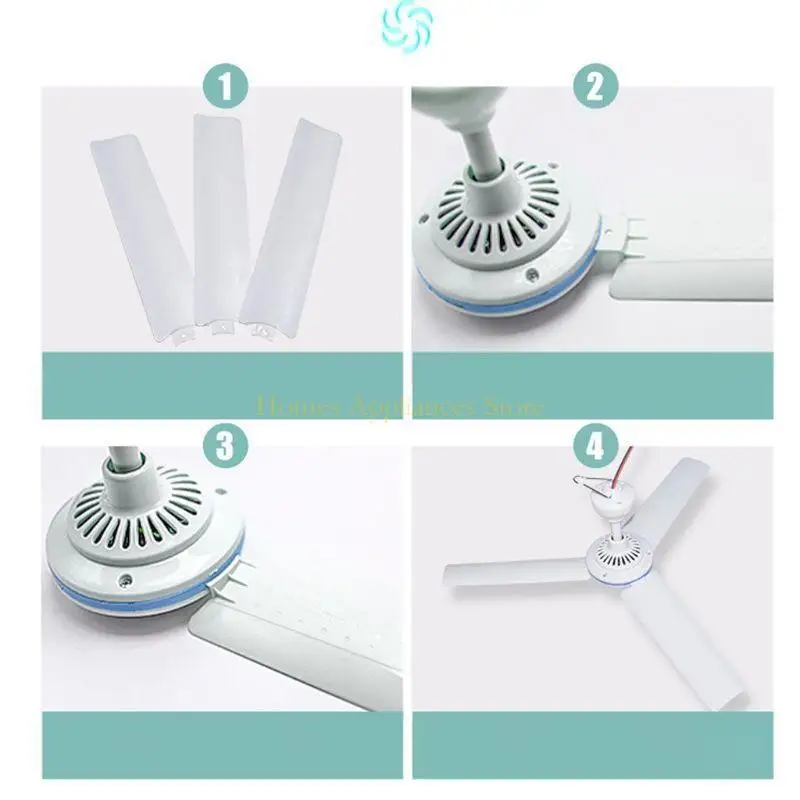 D0AB Camping في الهواء الطلق معلقة شرفة الشرفة المعلقة سقف السقف مروحة 12V-85V 19.6 "6W