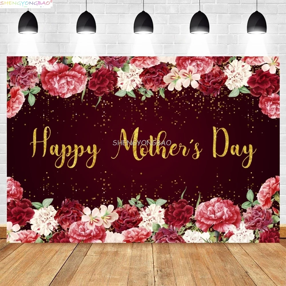 

Happy Mother's Day Background Pink Peony Balloons Floral Love Heart Best Mom Party Decor Photography Backdrop Studio Prop MD-07