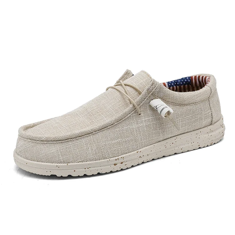 Mannen 2024 Nieuwe Vrijetijdsschoenen Lente Zomer Ademend Lichtgewicht Outdoor Canvas Schoenen Grote Maat Herenschoenen Loafers