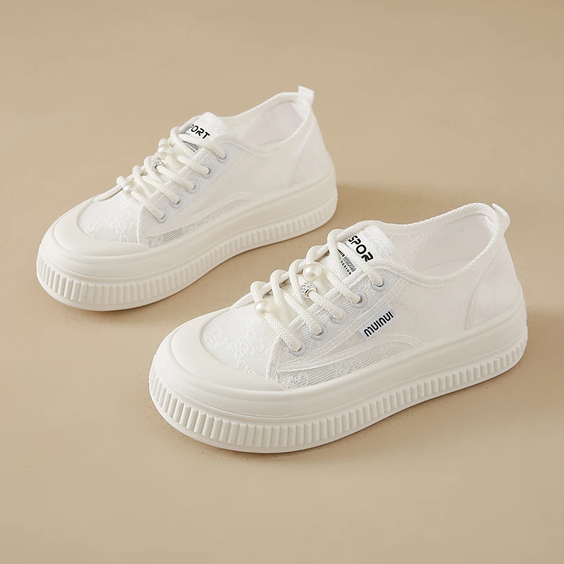 

Breathable Mesh Platform Sneakers for Women 5cm Thick Sole Comfortable Walking Shoes Non Slip Fashion Athletic Footwear