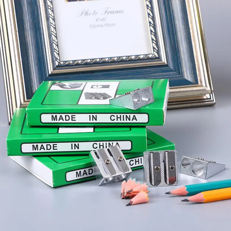 براية قلم رصاص معدنية مريحة ، براية تلوين ، ملحقات قرطاسية للفصول الدراسية والمكاتب المدرسية