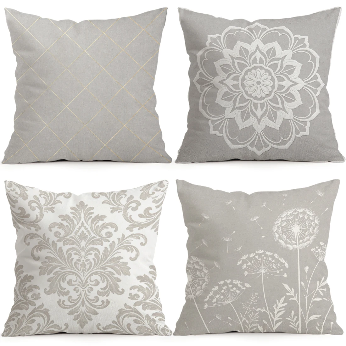 Grass Mandala Dandelion Pillowcase Printed Polyester 40/45/50cm Throw Pillowcover Decorative Sofa Cushion Pillowslip Home Decor
