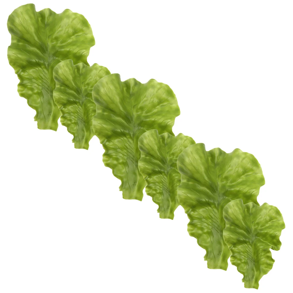 

6 Pcs Simulated Vegetables Artificial Props Simulation Model Leaf Decors Photography Lettuce