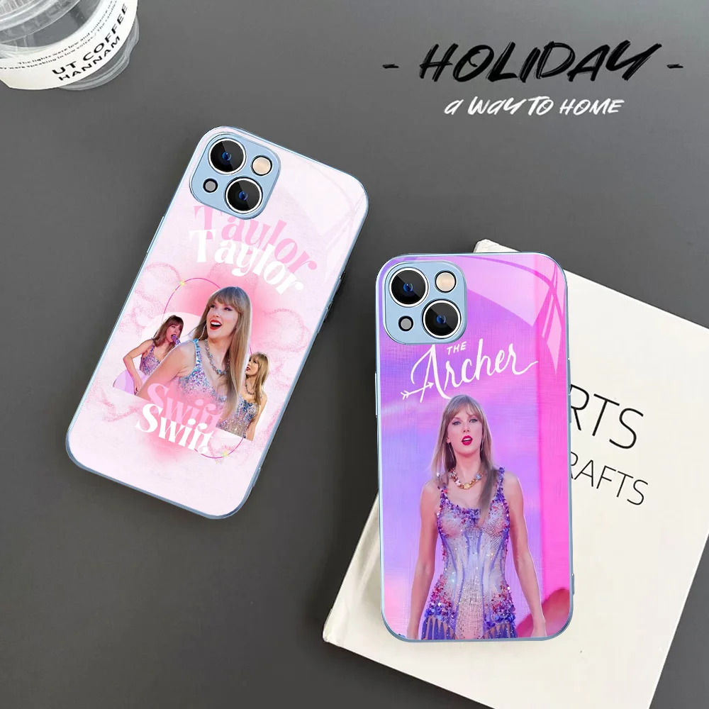 Singer T-Taylor S-SwiftS Phone Case Tempered Glass For Iphone 14 13 12 11 Pro Mini XS MAX 14Plus X XS XR Fundas