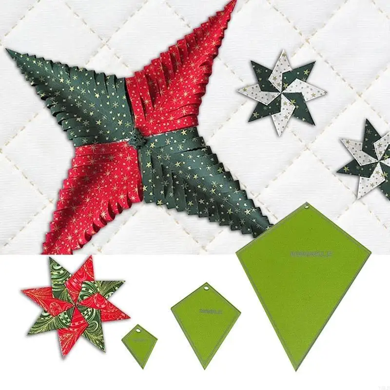 Y5LB 3 Set Quilting Template Patchwork Ruler Periwinkle Design for DIY Handmade Lover