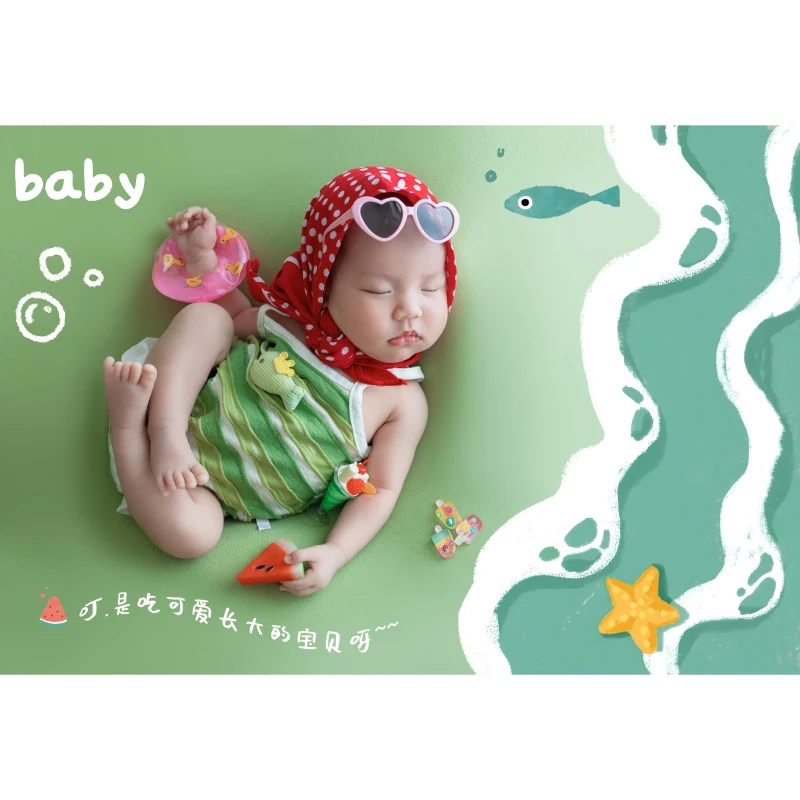 Full Moon Photography Props Clothing Neonatal Photography Baby Hundred Day Photography Children's Photography Clothing