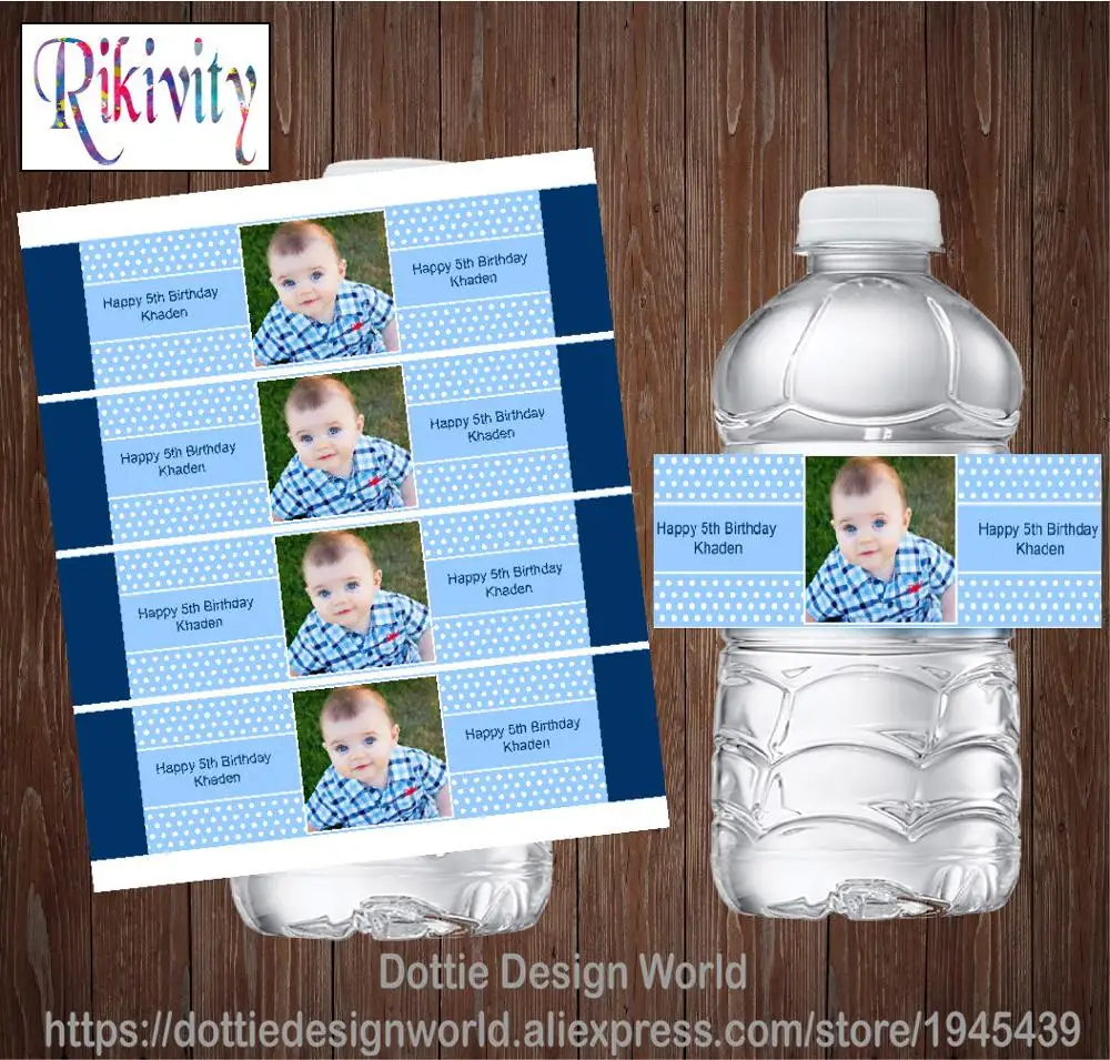 30/20 Personalized Photo Water Bottle Labels Stickers Wine Candy Wraps Graduation Wedding Baby Shower Birthday Henna Decoration