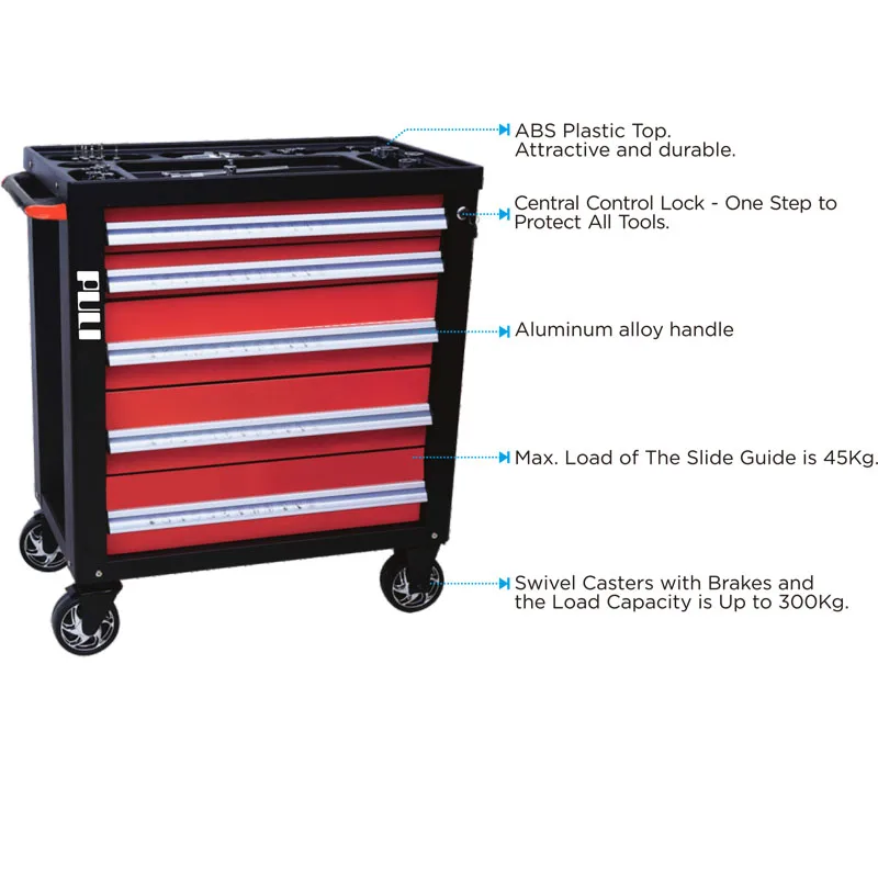 Workshop Professional Heavy Duty Mechanical Storage Garage Metal 7 Drawer Steel Roller Tool Cabinet With Hang Tool Set