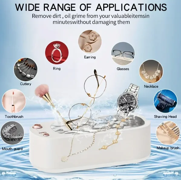 High-Frequency Vibration USBRechargeable Eyeglass Cleaner with Digital Display Portable DeepCleaning for Glasses