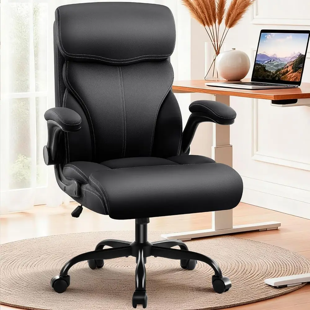 Oice Chair - Executive High Back Breathable Comy Desk Chair with Lumbar Support - Ergonomic Leather Rolling Swivel Computer Chai