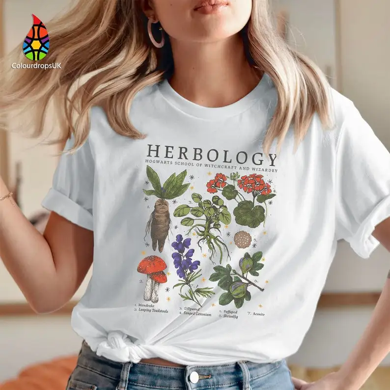 TSHIRT (1763) HERBOLOGY PLANTS T Shirt Gardening Plants Botanical Lover Magic Wizard