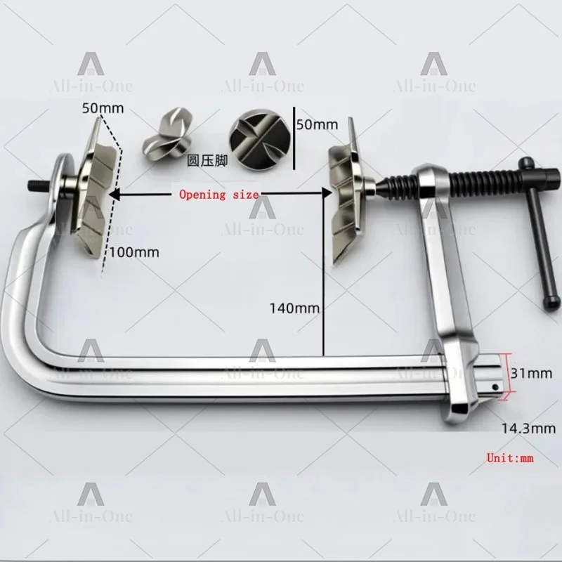Suitable for heavy-duty pipeline welding pliers. Multi purpose fixing tool with quick change feet