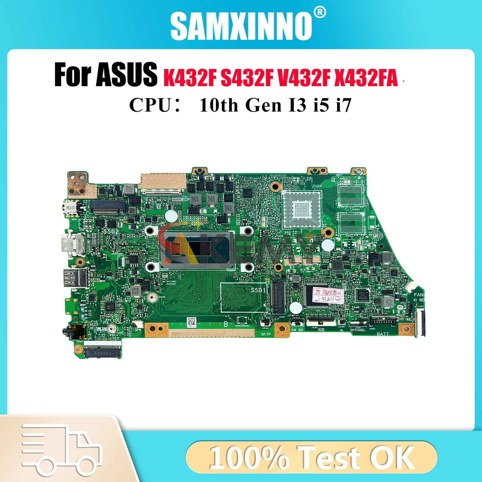 

X432FA Laptop Motherboard For ASUS VivoBook X432FLC X432F X432FL V432F X432FAC X432FA K432F S432F Mainboard W/ 10th Gen I3 i5 i7