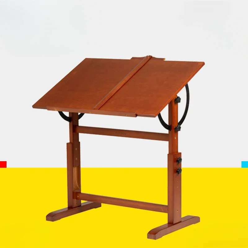 Light luxury Italian walnut color king-size professional waterproof painting table lifting sketching art student painting