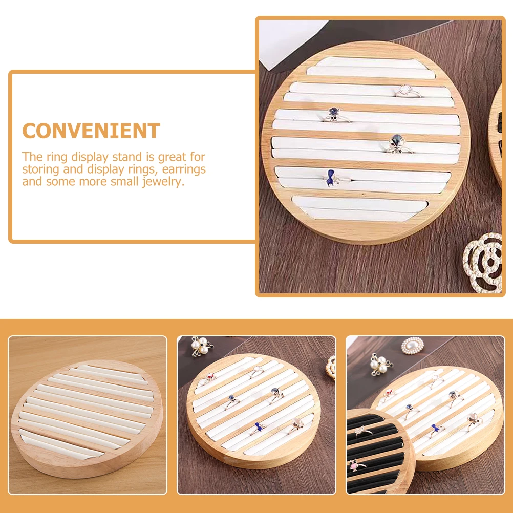 

Bamboo and Wood Jewelry Tray Jewellery Display Holders Ring Organizer for Multiple Rings Wooden Stand