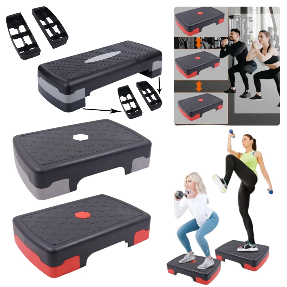 1 par de Base de Pedal de paso de Fitness, Base de paso de Fitness aeróbico ajustable, accesorio de entrenamiento de rodamiento de peso