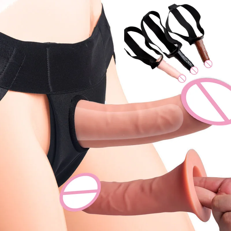 New Wearable Penis Dildo Hollow Sleeve For Unisex Realistic Dick With Panties SexToy Extension Masturbatio Anal Toys For Lesbian