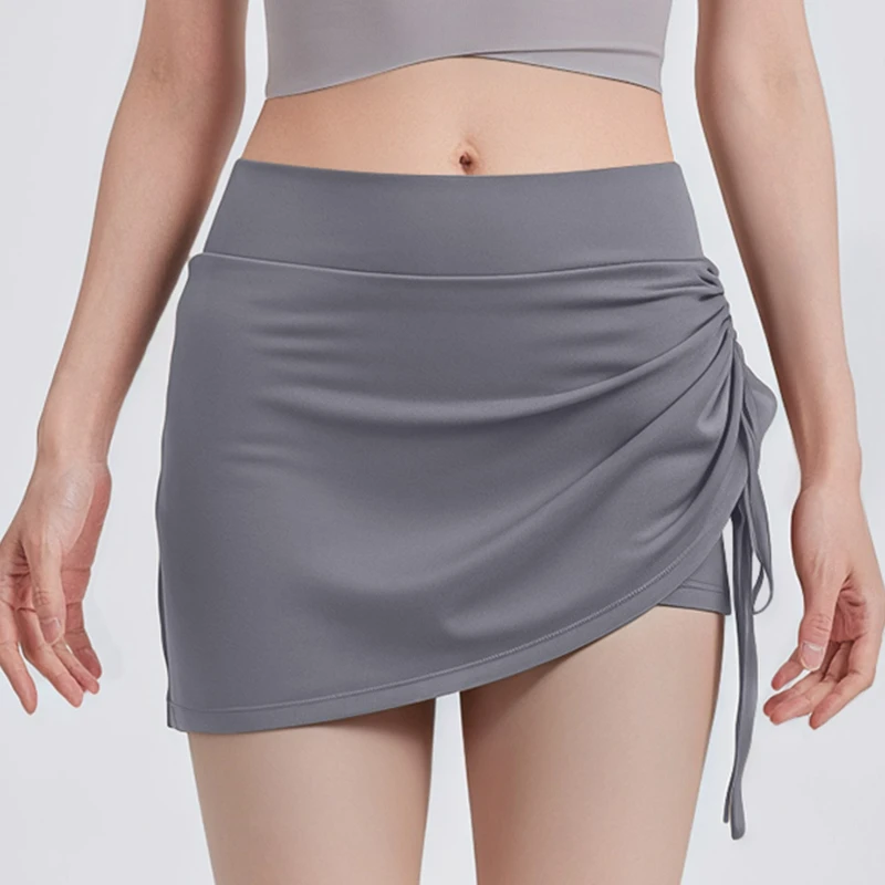 2025 ฤดูใบไม้ผลิฤดูร้อนเอวสูงสะโพกกระโปรงผู้หญิงสีทึบสบายๆกระโปรงมินิกระโปรงเซ็กซี่หญิงเสื้อผ้า JYMQ070