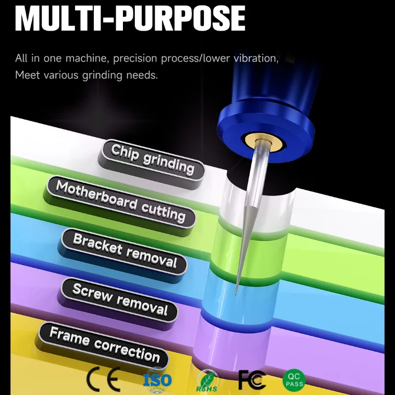 

Беспроводная шлифовальная ручка Mechanic PWR, 8-скоростная регулируемая двойная подшипница для точности 0,01 мм, супер аккумулятор емкостью 6000 мАч для ремонта телефона
