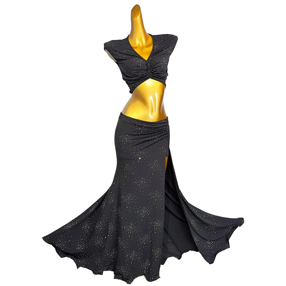 

Belly Dance Practice Stage Women's High-end Small Hot Drilling American Retro Performance dress