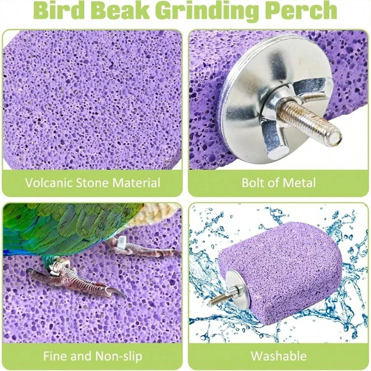 Parrot Beak-Grinding Chew Toy, Calcium-Rich Perches, Bird Standing Platforms, Cage Accessories, Suitable for Lovebirds, Cockatiels, Small Sunbirds, Parakeets, and Canaries