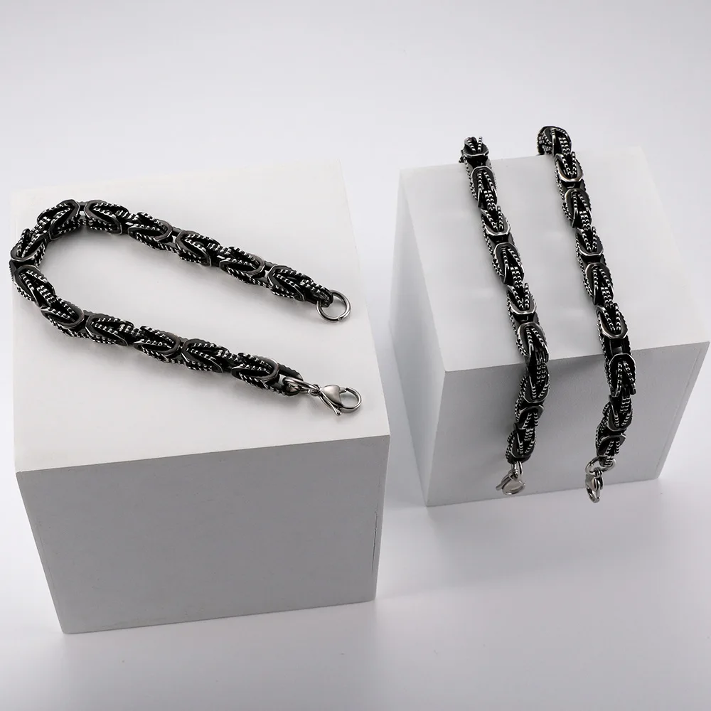 الإمبراطورية البيزنطية الرجعية الأسنان نمط سوار الهيب هوب بالجملة الشارع الشهير الرجال العصرية موضة مجوهرات من صلب لا يصدأ شعبية #4